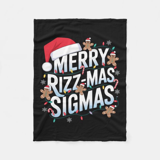 Manta Polar Merry Rizz Mas Sigmas Funny Alpha Navidades Santa (Anverso)