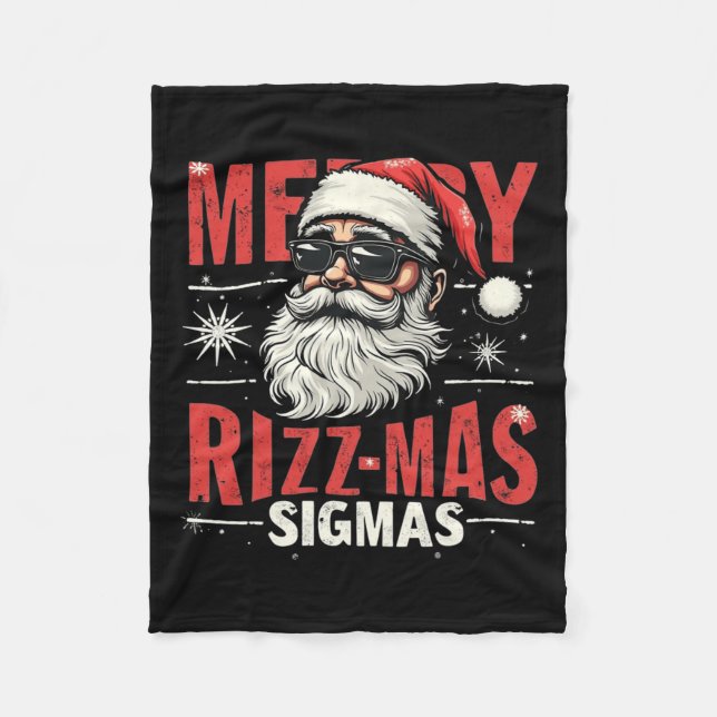 Manta Polar Merry Rizz Mas Sigmas - Guay Santa Face Gen Alpha (Anverso)