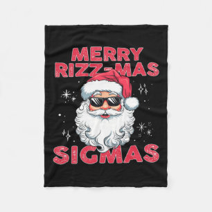 Manta Polar Merry Rizz Mas Sigmas - Guay Santa Face Gen Alpha