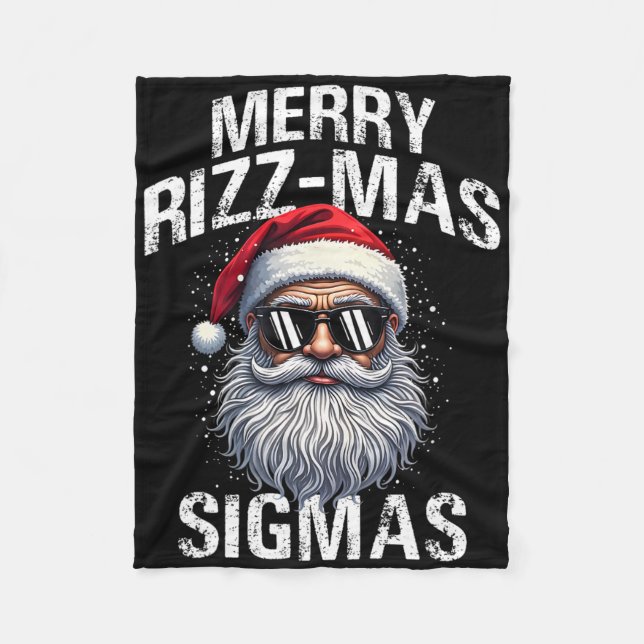 Manta Polar Merry Rizzmas Sigmas - Gen Alpha Funny Christmas S (Anverso)