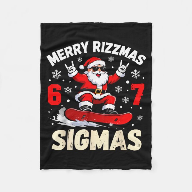 Manta Polar Merry Rizzmas Sigmas Santa 67 Six Seven  (Anverso)