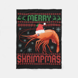 Manta Polar Merry Shrimpmas Funny Shrimp Ugly Christmas Sweate