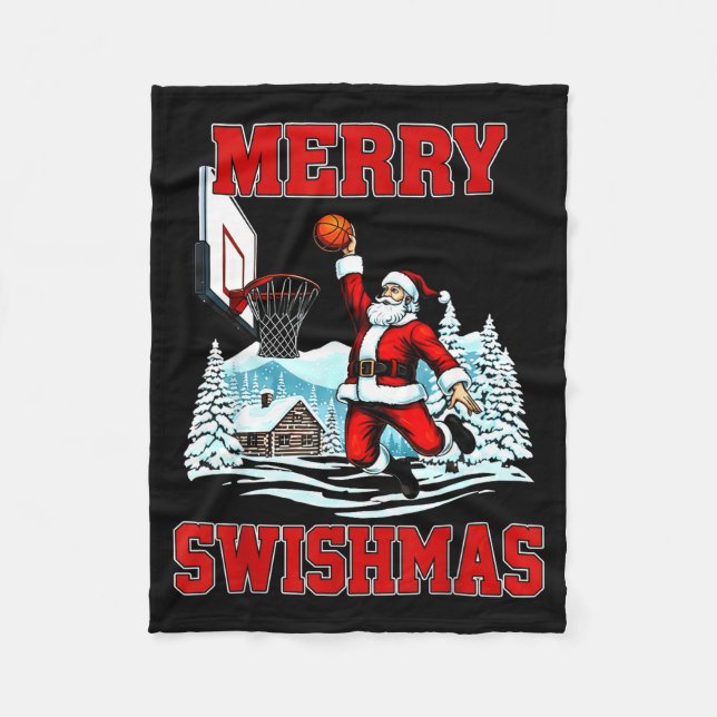 Manta Polar Merry Swishmas Basketball Ugly Christmas Xmas Men  (Anverso)