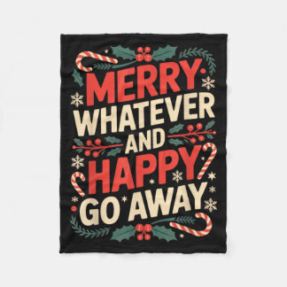 Manta Polar Merry Whatever Happy Go Away Anti Xmas Humor 