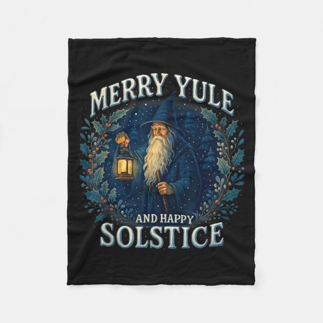 Manta Polar Merry Yule And Happy Solstice Mystic Winter Quote  (Anverso)