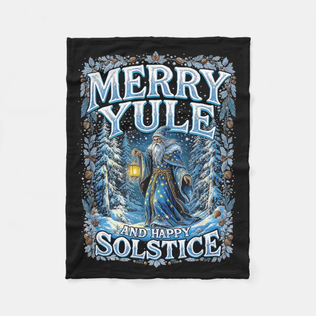 Manta Polar Merry Yule And Happy Solstice Mystic Winter Quote  (Anverso)