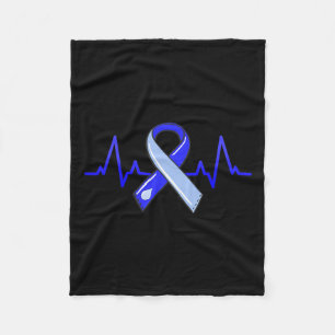 Manta Polar Mes de Conciencia Cinta Azul Heartbeat