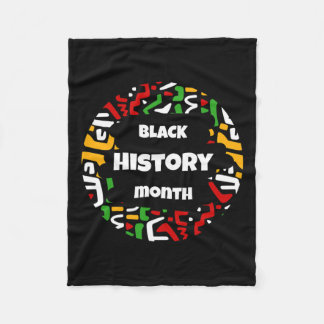 Manta Polar Mes de historia negra con bandera de mapa africano
