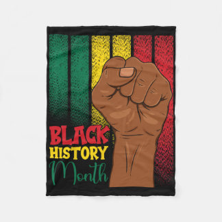 Manta Polar Mes de la Historia Negra Puño Manos En Bandera Afr