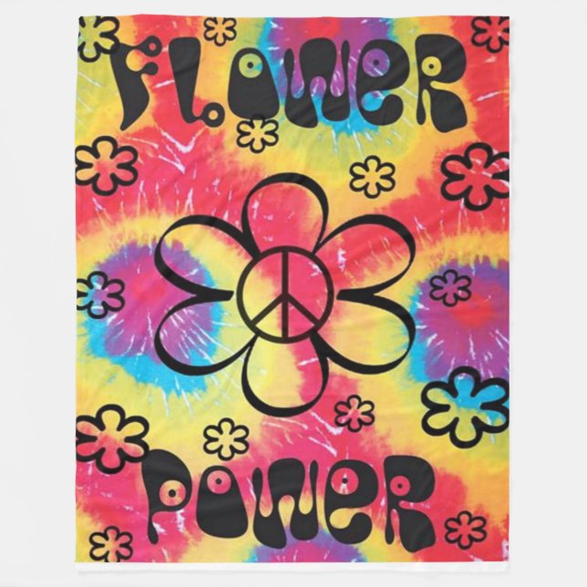 Manta Polar MESA DE FLOWER POWER TIE DYED Fleece (Anverso)
