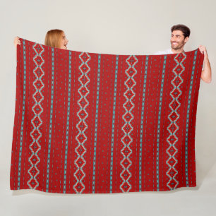 Manta Polar Mesas del Suroeste Rojo y Turquesa Grande