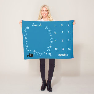 Manta Polar Meses personalizados, meses de bebé