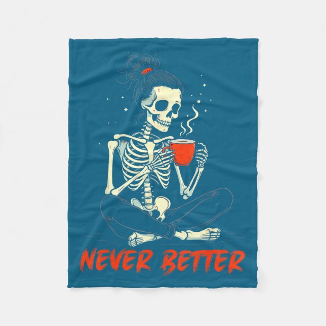 Manta Polar Messy Bun Drinking Coffee For Women Never Better S (Anverso)