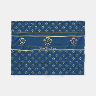 Manta Polar Metálico Fleur de lis (Oro)