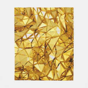 Manta Polar Metalizado geométrico de oro tridimensional