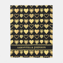 Manta Polar Metallic Gold Accent Hearts Valentine Gift