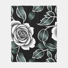 Manta Polar Metallic Silver Roses With Dark Green Leaves