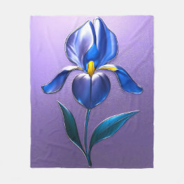 Manta Polar Metallisch Glänzende Blaue Irisblüte mit Text