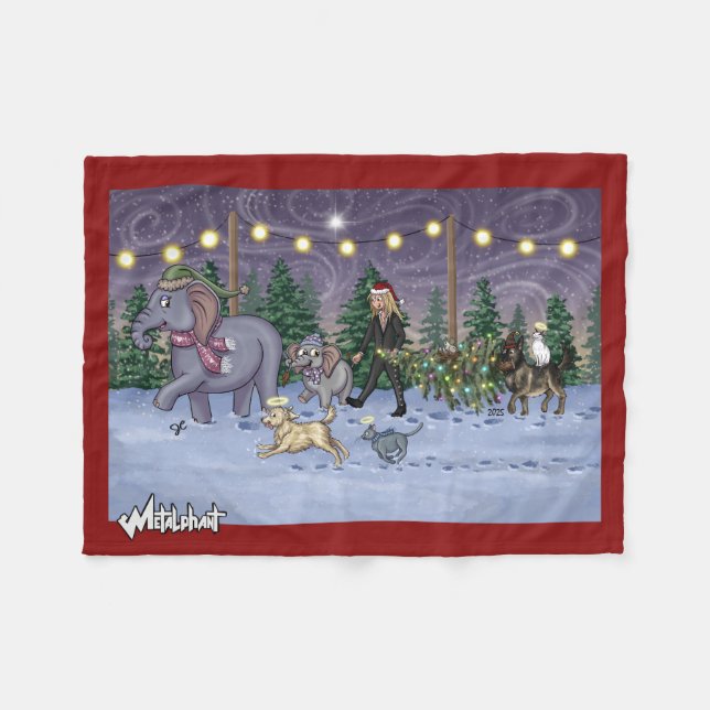 Manta Polar Metalphant Family Tree Fleece Blanket (Frente (Horizontal))