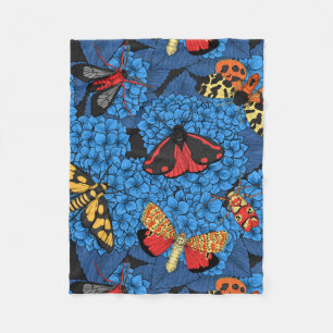 Manta Polar Metas de hidrangea azul