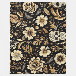 Manta Polar mexican dead and floral black art Poker