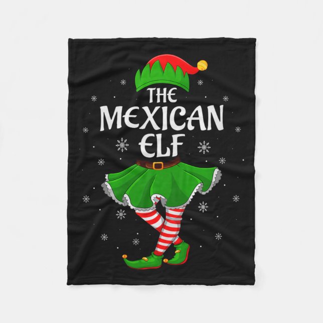 Manta Polar Mexican Elf Christmas Family Girls Women Elf Squad (Anverso)