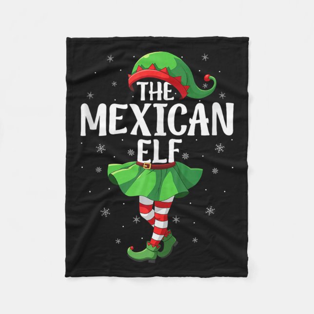 Manta Polar Mexican Elf Christmas Girls Women Elf Squad Xmas F (Anverso)