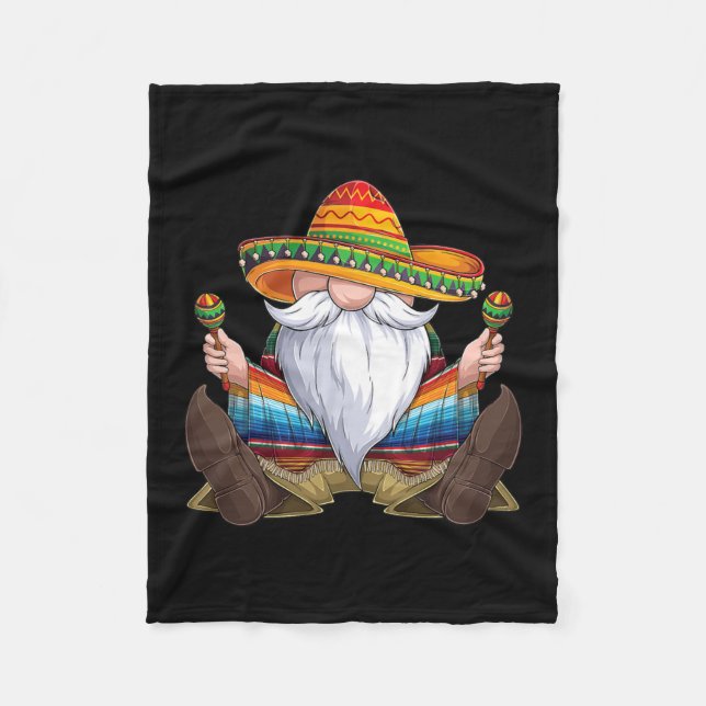 Manta Polar Mexican Gnome Cinco De Mayo Serape Poncho men (Anverso)