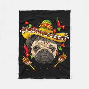 Manta Polar México Cinco De Mayo Pug Perro Lover Mascota Pug M