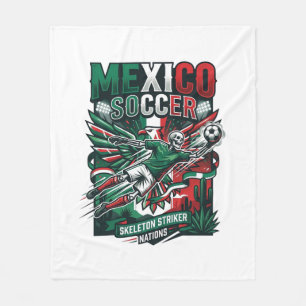 Manta Polar México Fútbol Esqueleto Delantero Naciones Premium