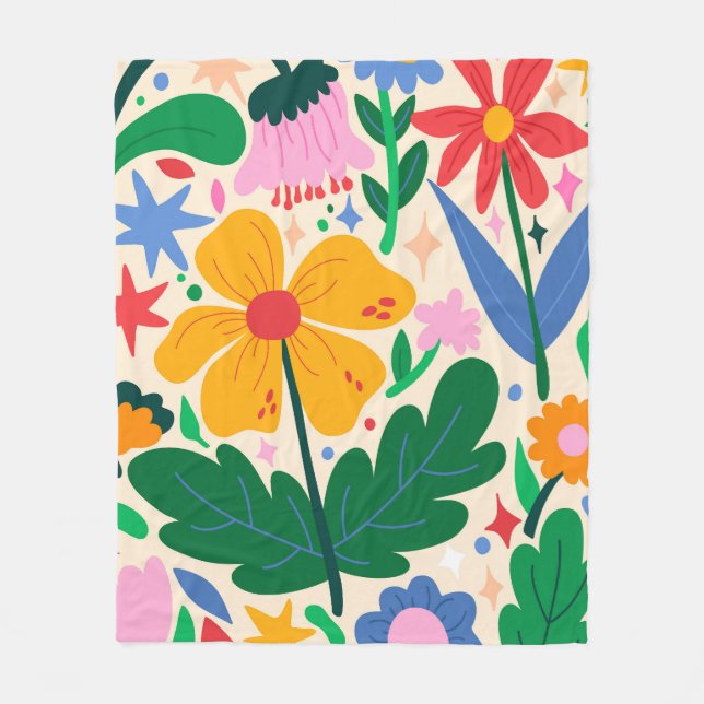 Manta Polar Mezcla de flores (Anverso)