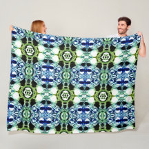 Mezcla de formas en azul y verde claro, metálico