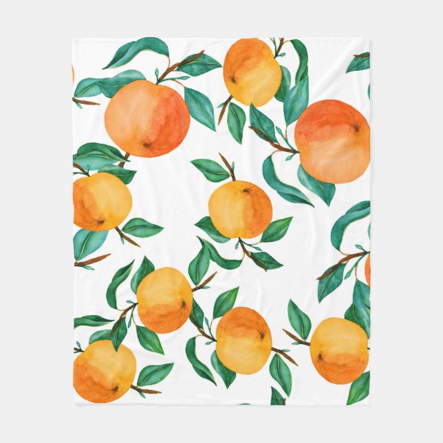 Manta Polar Mezcla Floral Colorida: Ilustracion acuarela. (Anverso)