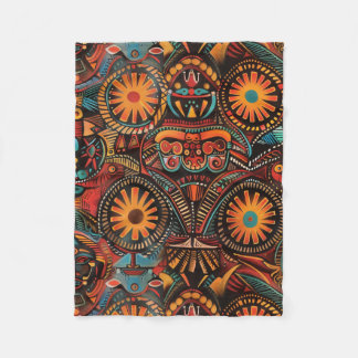 Manta Polar Mezcla suave Verde azulada "Impresión ancestral et