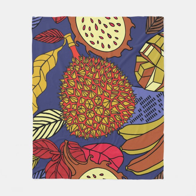 Manta Polar Mezcla tropical exótica de frutas. Naturaleza flor (Anverso)