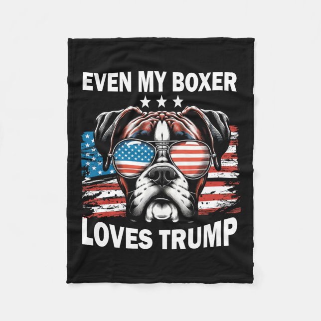 Manta Polar Mi boxeador ama a Trump (Anverso)