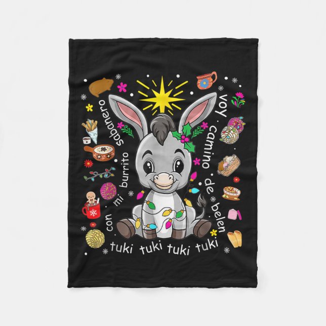 Manta Polar Mi Burrito Sabanero Mexican Christmas Spanish Xmas (Anverso)