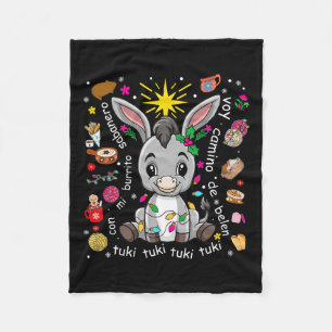 Manta Polar Mi Burrito Sabanero Navidades mexicanos Donkey Spa
