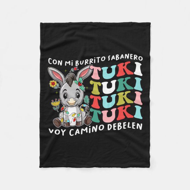 Manta Polar Mi burrito Sabanero Tuki mexicano Tuki Donkey Lati (Anverso)