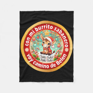 Manta Polar Mi Burrito Sanero Navidad Mexicana Burro Español
