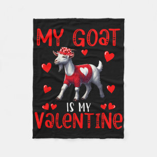 Manta Polar Mi cabra es mi San Valentín corazones partido agri
