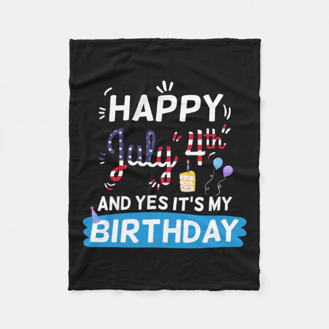 Manta Polar Mi cumpleaños, 4 de julio, Día de la Independencia (Anverso)