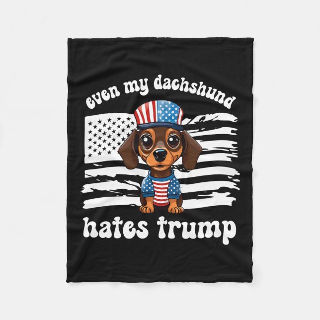 Manta Polar Mi Dachshund odia el voto de Trump (Anverso)