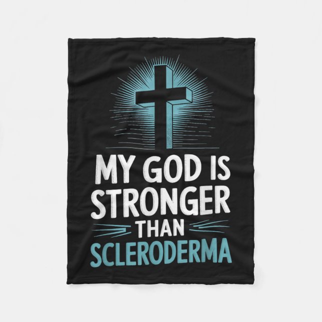 Manta Polar Mi Dios Es Más Fuerte Que Escleroderma (Anverso)