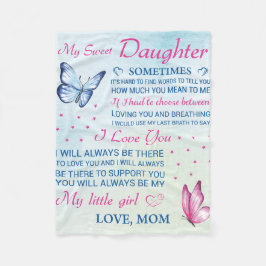 Manta Polar Mi dulce hija de corazón personalizada