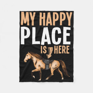 Manta Polar Mi feliz lugar Caballo Lover Hopseback Riding Eque