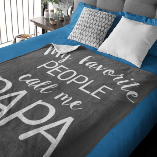 Manta Polar Mi gente favorita me llama papá negro y blanco (Subido por el creador)