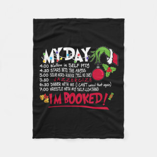 Manta Polar Mi horario diario soy Navidades cocinados Feliz Na