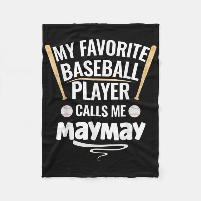 Manta Polar Mi jugador favorito de béisbol me llama Maymay (Anverso)