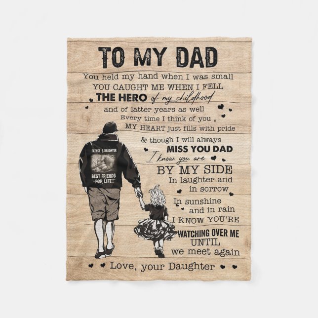 Manta Polar Mi Padre Regalo A Mi Padre Mi Héroe (Anverso)